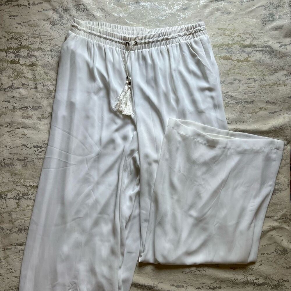 Nordstrom NY Collection NWT white wide leg layered pant